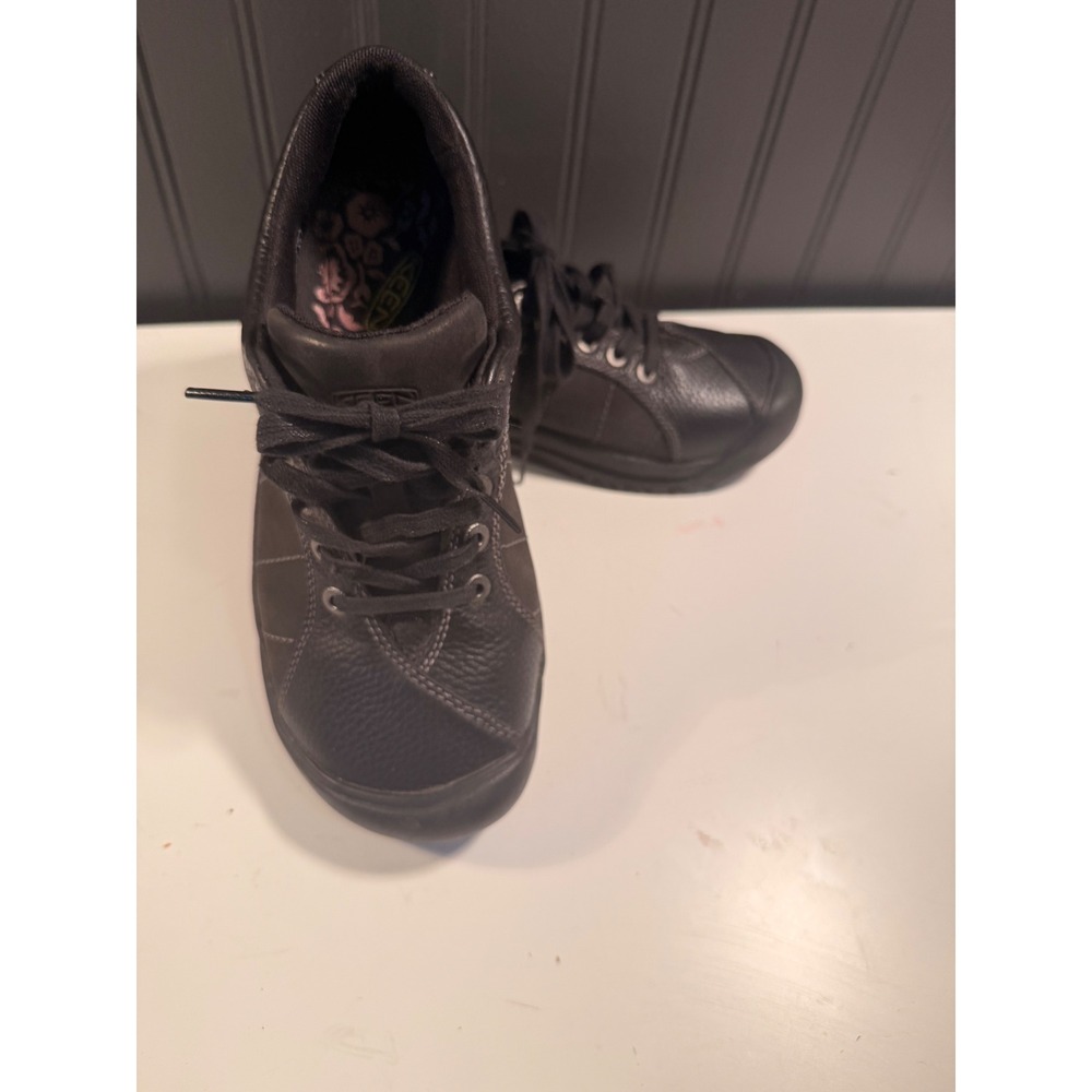 Keen Presidio Black Leather Nubuck Lace Up Walking Shoes Womens 7.5 1006245